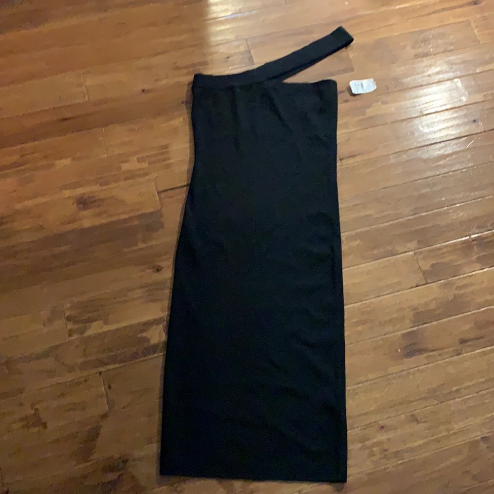 Good‎ American asymmetrical ribbed dress